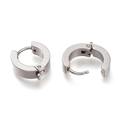 201 Stainless Steel Huggie Hoop Earrings Findings X-STAS-A167-01B-P-1