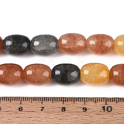 Baking Paint Crackle Glass Beads Strands DGLA-N019-01A-04-1