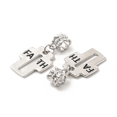 Rack Plating Alloy European Dangle Charms PALLOY-P289-03P-1