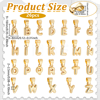 26Pcs 26 Styles Brass Charms KK-GA0002-56-1