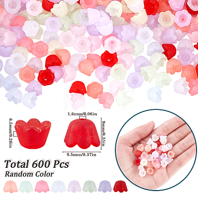 600Pcs Transparent Acrylic Bead Caps FACR-SP0001-01-1