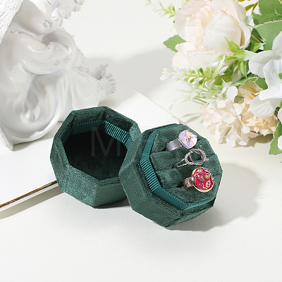 Velvet Cover Plastic Couple Ring Box VBOX-WH20003-001H-1
