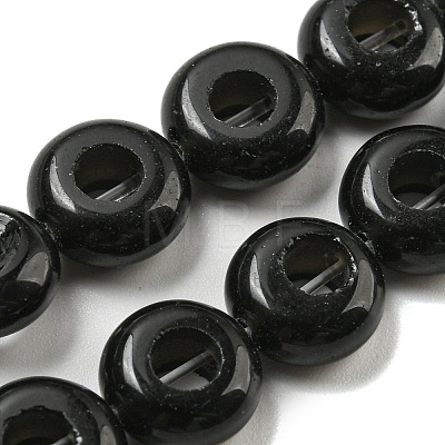 Natural Black Stone Beads Strands G-P536-A03-01-1