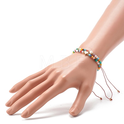 Nylon Thread Braided Bead Bracelets Sets BJEW-JB06448-1