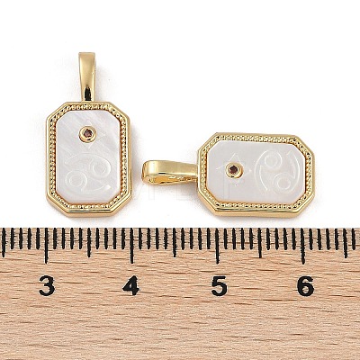 Rack Plating Brass Micro Pave Cubic Zirconia Pendants KK-U032-90G-12-1