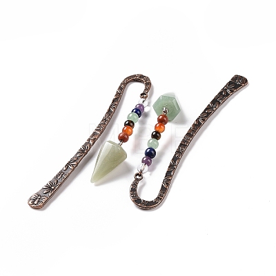 Natural Green Aventurine Bookmark AJEW-C025-01D-1