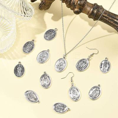30Pcs 6 Styles Religion Tibetan Style Alloy Pendants FIND-FS0005-01-1