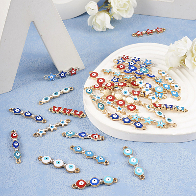  50Pcs 25 Styles Alloy Enamel Connector Charms FIND-TA0003-23-1