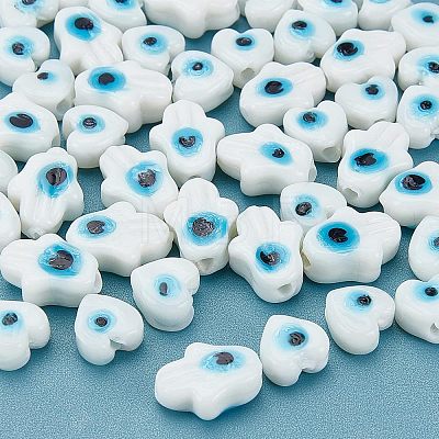  2Strands 2 Style Handmade Evil Eye Lampwork Beads Strands LAMP-NB0001-46-1