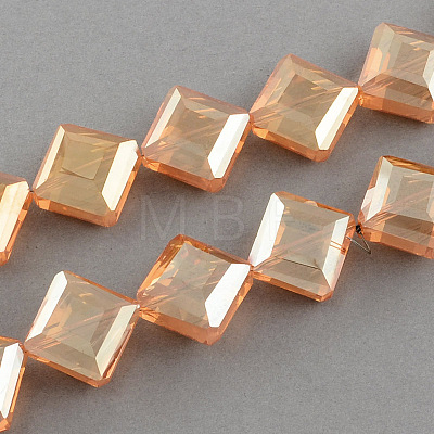Transparent Electroplate Faceted Glass Beads Strands EGLA-S088-04-1