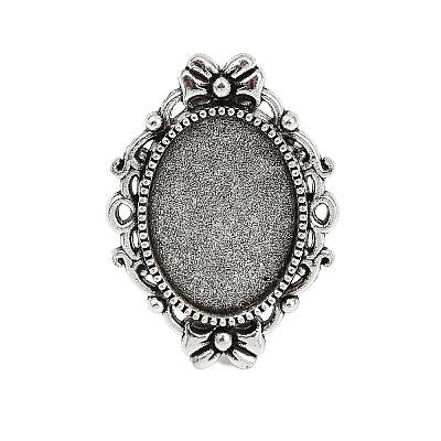 Vintage Adjustable Iron Finger Ring Components Alloy Cabochon Bezel Settings X-PALLOY-Q300-10AS-NR-1