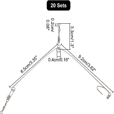 CHGCRAFT 20 Sets Steel Automatic Fishing Hook AJEW-CA0001-73-1