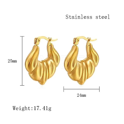 304 Stainless Steel Hoop Earring for Women QJ8091-01-1