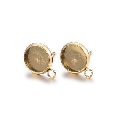 Ion Plating(IP) 304 Stainless Steel Stud Earring Settings LS-X-STAS-H467-08G-12mm-1