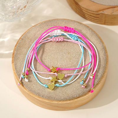 4Pcs Fashion Braided Nylon Cord Bracelets QL9217-1
