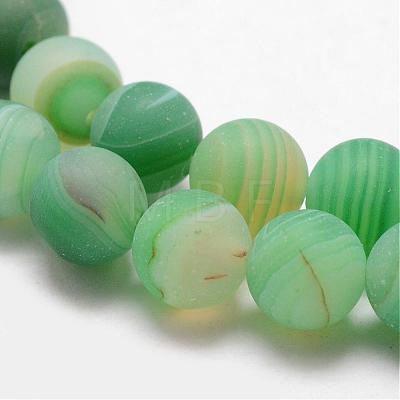 Natural Striped Agate/Banded Agate Bead Strands G-K166-12-6mm-1