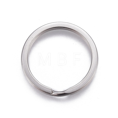 304 Stainless Steel Split Key Ring Clasps STAS-L226-007F-1