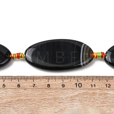 Natural Black Banded Agate Beads Strands G-F825-A01-01E-1