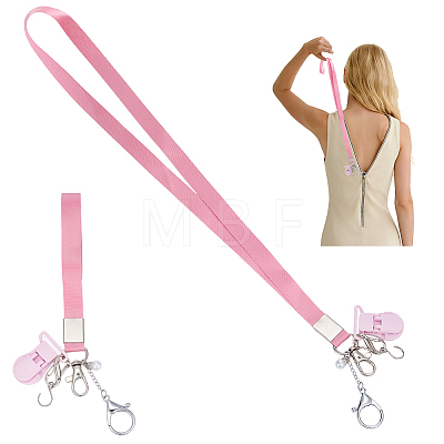 2Pcs Alloy & 304 Stainless Steel Clasps & ABS Plastic Pearl Beaded Zipper Helpers HJEW-PH02479-1
