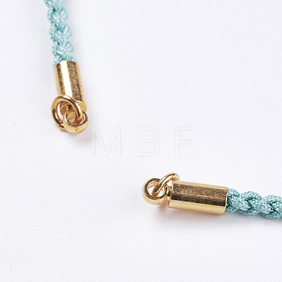 Braided Cotton Cord Bracelet Making MAK-I006-03G-1