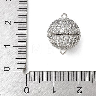 Brass Micro Pave Cubic Zirconia Magnetic Clasps KK-U052-15P-1