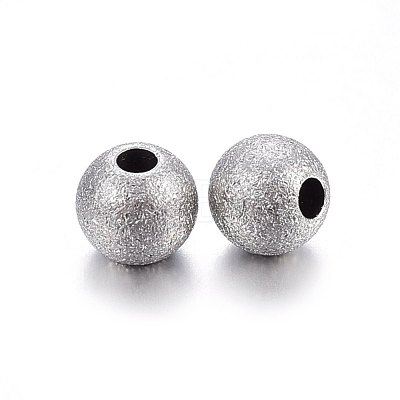 304 Stainless Steel Textured Beads STAS-F174-32P-A-1