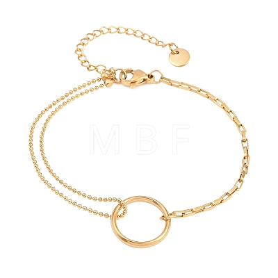 304 Stainless Steel Ball Chain & Box Chain Bracelets BJEW-D460-02G-1