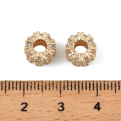 Brass Micro Pave Cubic Zirconia Beads KK-K374-20G-1