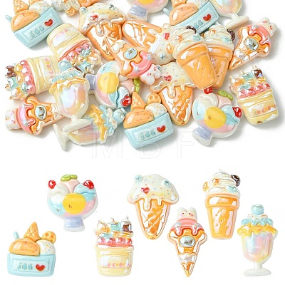 21Pcs 7 Styles Electroplated Resin Beads RESI-CJ0004-62-1