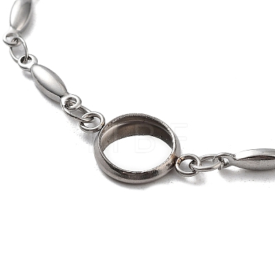 201 Stainless Steel Link Bracelet Settings Fit for Cabochons MAK-K023-01E-P-1