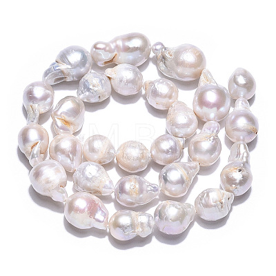 Natural Baroque Pearl Keshi Pearl Beads Strands PEAR-S019-02C-01-1