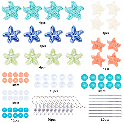 SUNNYCLUE DIY Starfish Shape Dangle Earring Making Kits DIY-SC0012-42P-1