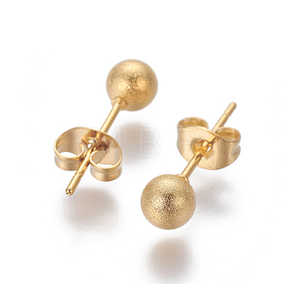 304 Stainless Steel Ear Studs EJEW-G253-5mm-G-1