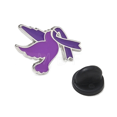 Dove & Awareness Ribbon Enamel Pins AL-CBA5093-03F-1