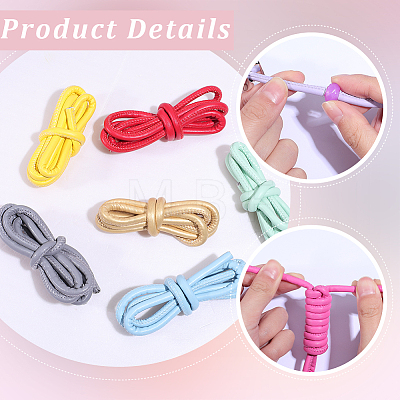 16Pcs 16 Colors Round PU Leather Cord OCOR-SC0001-15-1