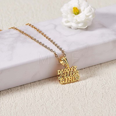 Word Daddy's Little Girl Pendant Necklace JN1040A-1