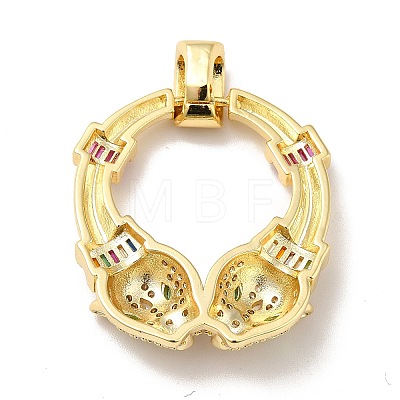 Brass Clear Cubic Zirconia Pendants KK-H433-41B-G-1