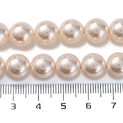 Baking Painted Pearlized Glass Pearl Round Bead Strands PEAR-H019-02D-02-1