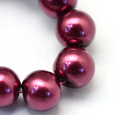 Baking Painted Pearlized Glass Pearl Round Bead Strands HY-Q003-10mm-72-1