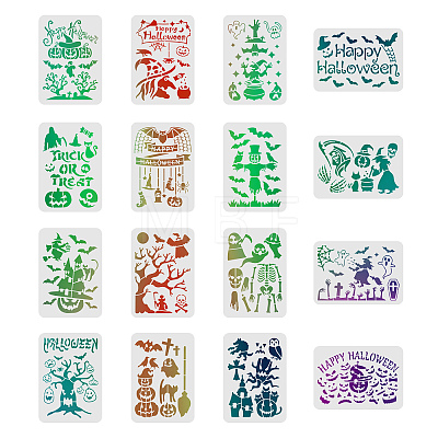Plastic Drawing Painting Stencils Templates Sets DIY-WH0172-204-1