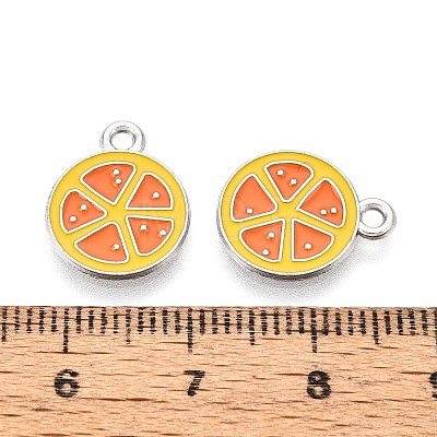 Fruit Alloy Enamel Charms PALLOY-S058-01P-09-1