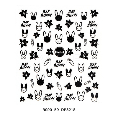 3D Black Transfer Stickers Decals MRMJ-R090-59-DP3218-1