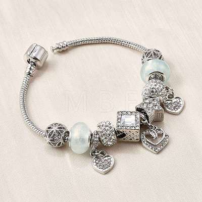 Alloy European Beads Charm Bracelets BJEW-F495-11P-1