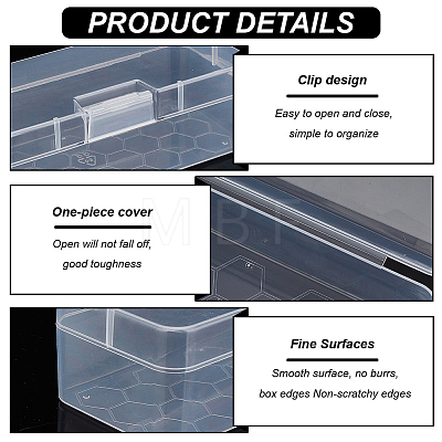 Transparent Plastic Storage Boxes LS-CON-WH0094-35B-1