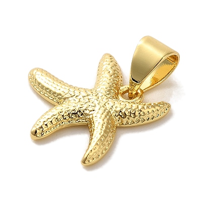 Starfish Rack Plating Brass Charms KK-U027-36G-1