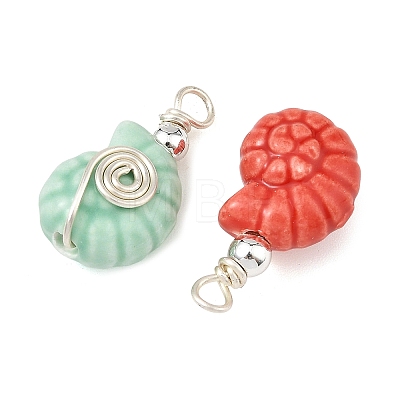Handmade Porcelain Pendants PALLOY-JF05988-01-1