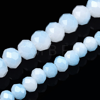 Two-Tone Imitation Jade Glass Beads Strands GLAA-T033-01C-06-1