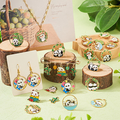  24Pcs 12 Style Alloy Enamel Pendants FIND-TA0002-72-1