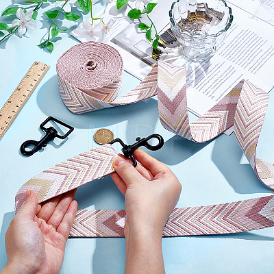 Vintage Jacquard Polyester Ribbon OCOR-WH0111-143-1