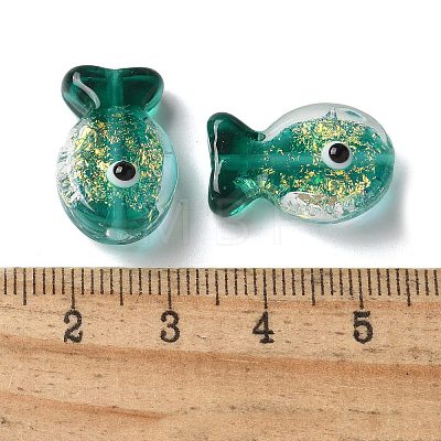 Handmade Foil Lampwork Fish Beads FOIL-Z001-01F-1